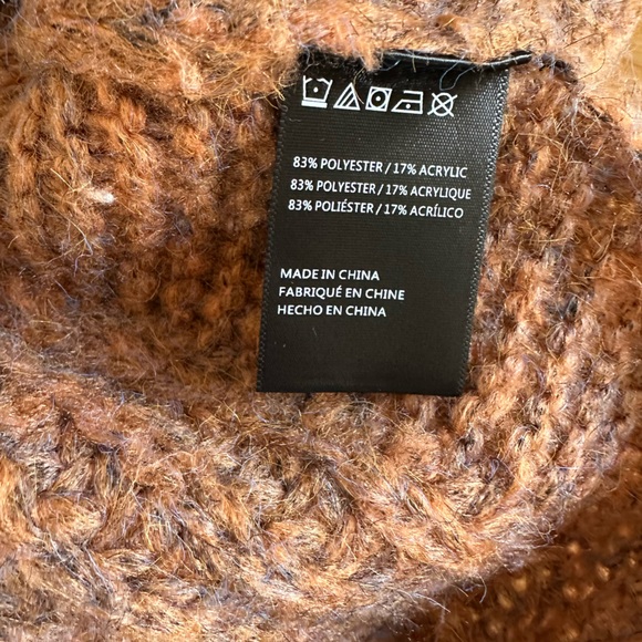 Anthropologie Marled Fringe Chunky Knit Poncho size OS one size - Picture 7 of 12